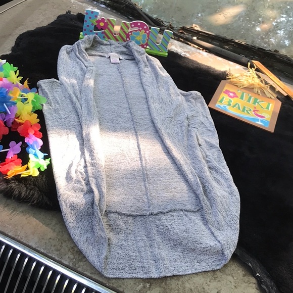 Wet Seal Loose Hanging Heather Gray Sweater Vest Rayon Blend No Buttons XL - Picture 10 of 12